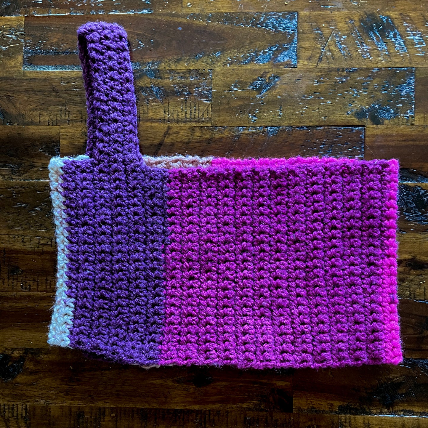 magenta one-shoulder crochet top