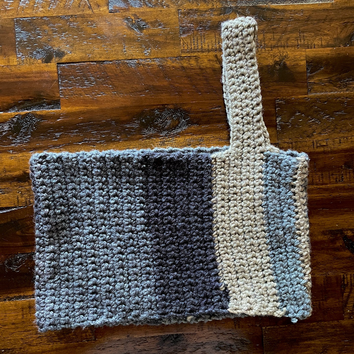 grey one-shoulder crochet top